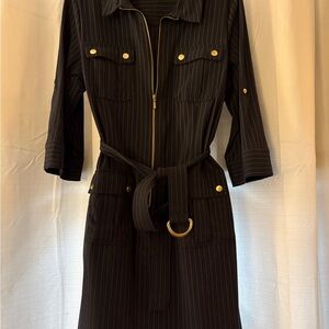 Dress Barn Black Dress with Tailored Look and Textured Fabric